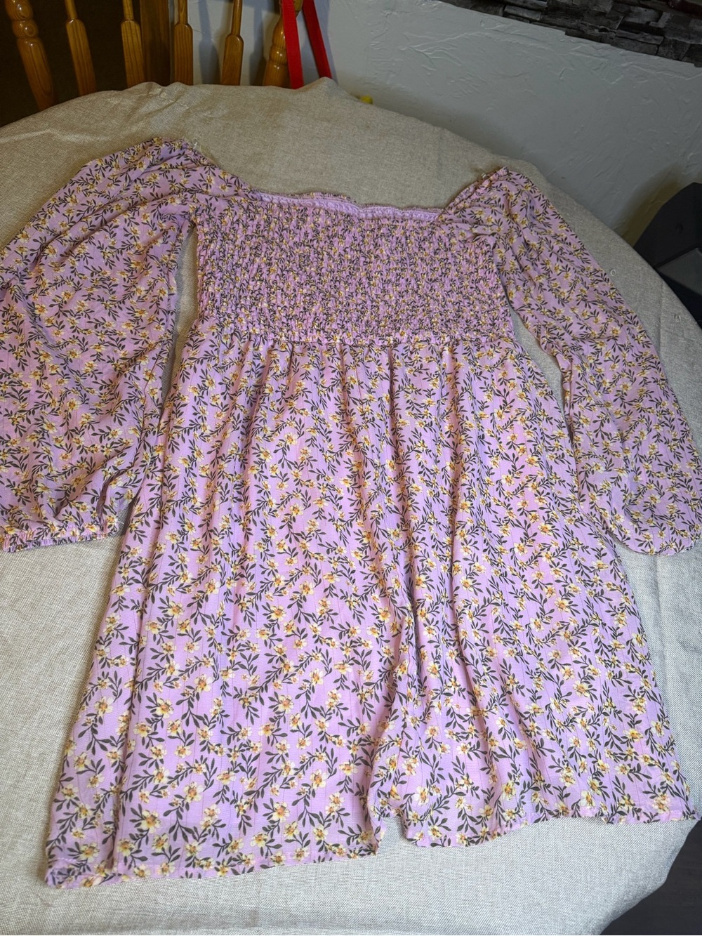 Rue21 Lavender Pink Floral Smocked Dress